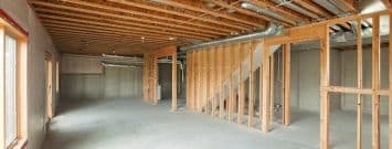 Spacious unfinished basement of Hamilton home