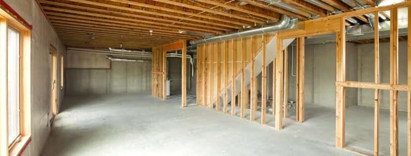 A basement ready for renovation