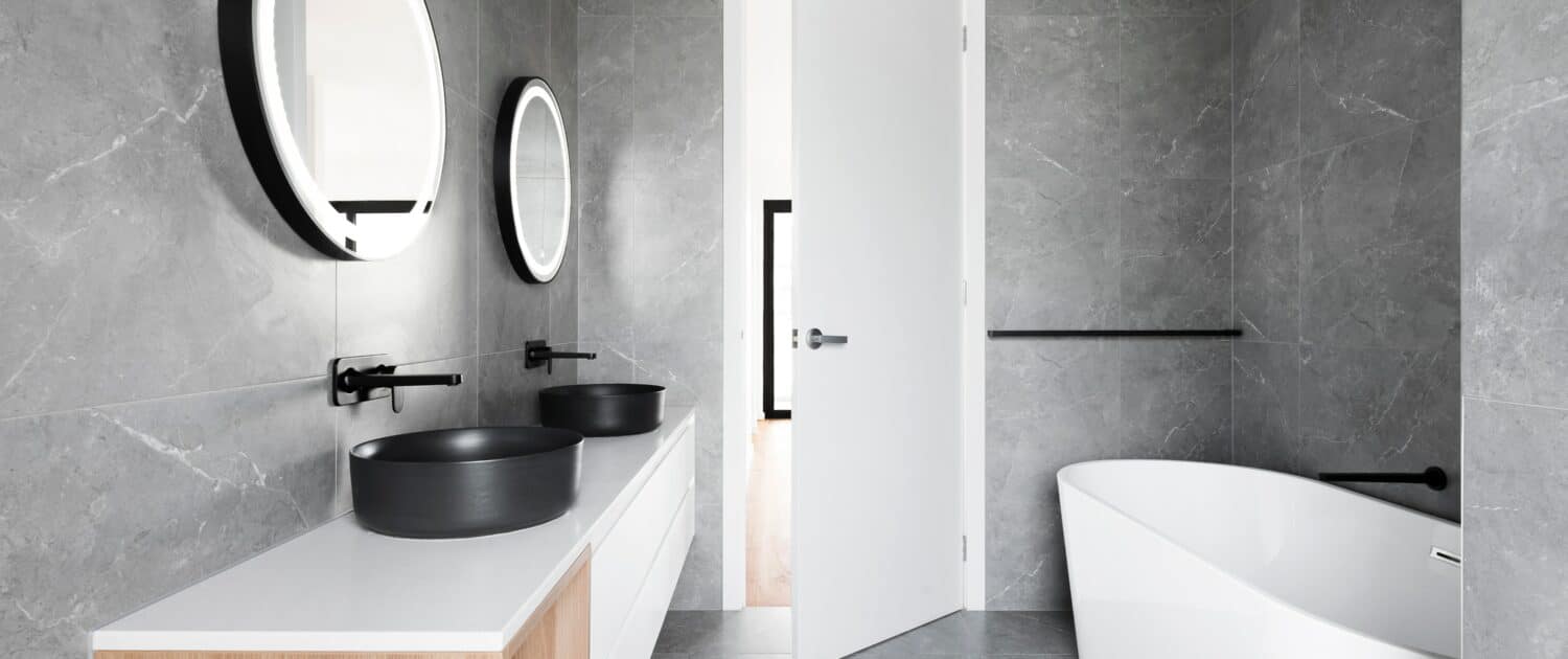 Black and white design Bathroom Renovations in Hamilton
