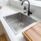 newly installed stainless steel sink