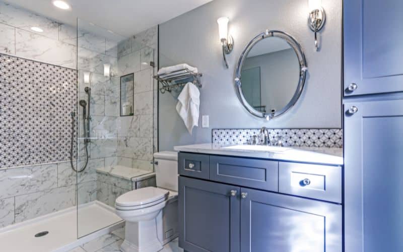 showing upgraded bathroom vanity