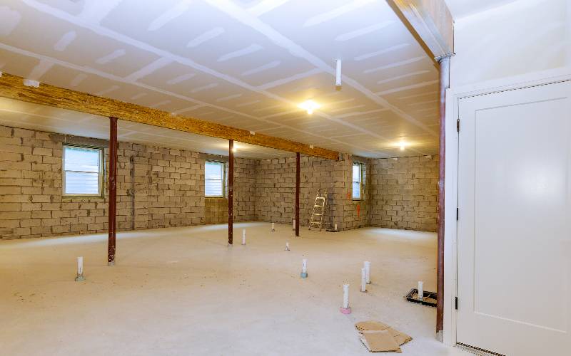 new residential construction-home-basement unfinished view