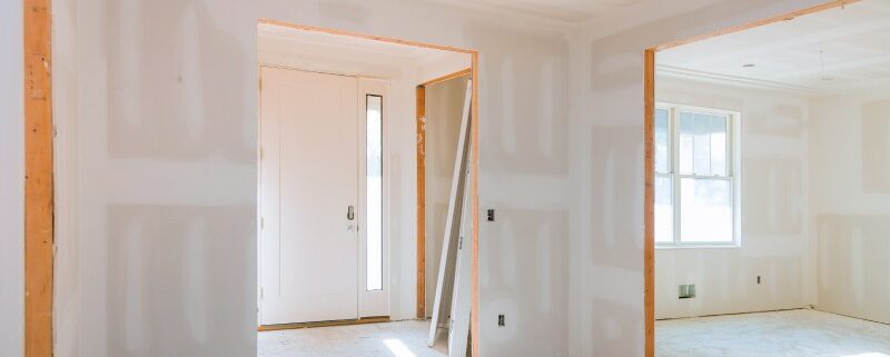 interior construction housing project door installed construction materials
